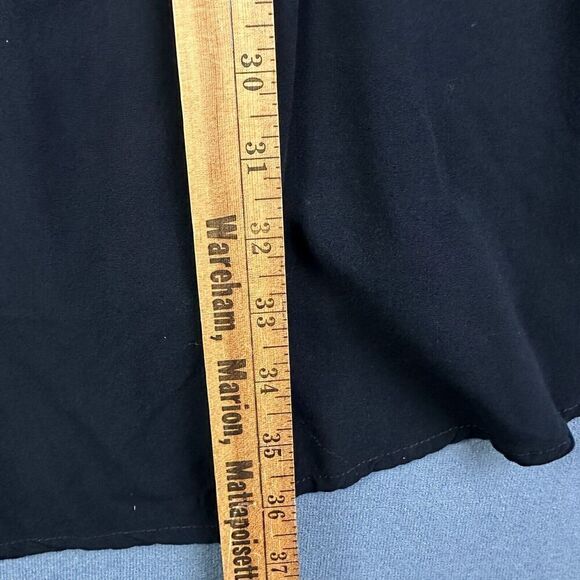 ASOS Wrap Dress Womens 10 Black Layered Tie Front Flowy Basic Minimalist - Picture 13 of 16